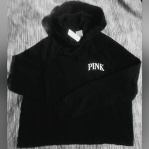 Victoria's Secret Black Hoodie with Pink Logo